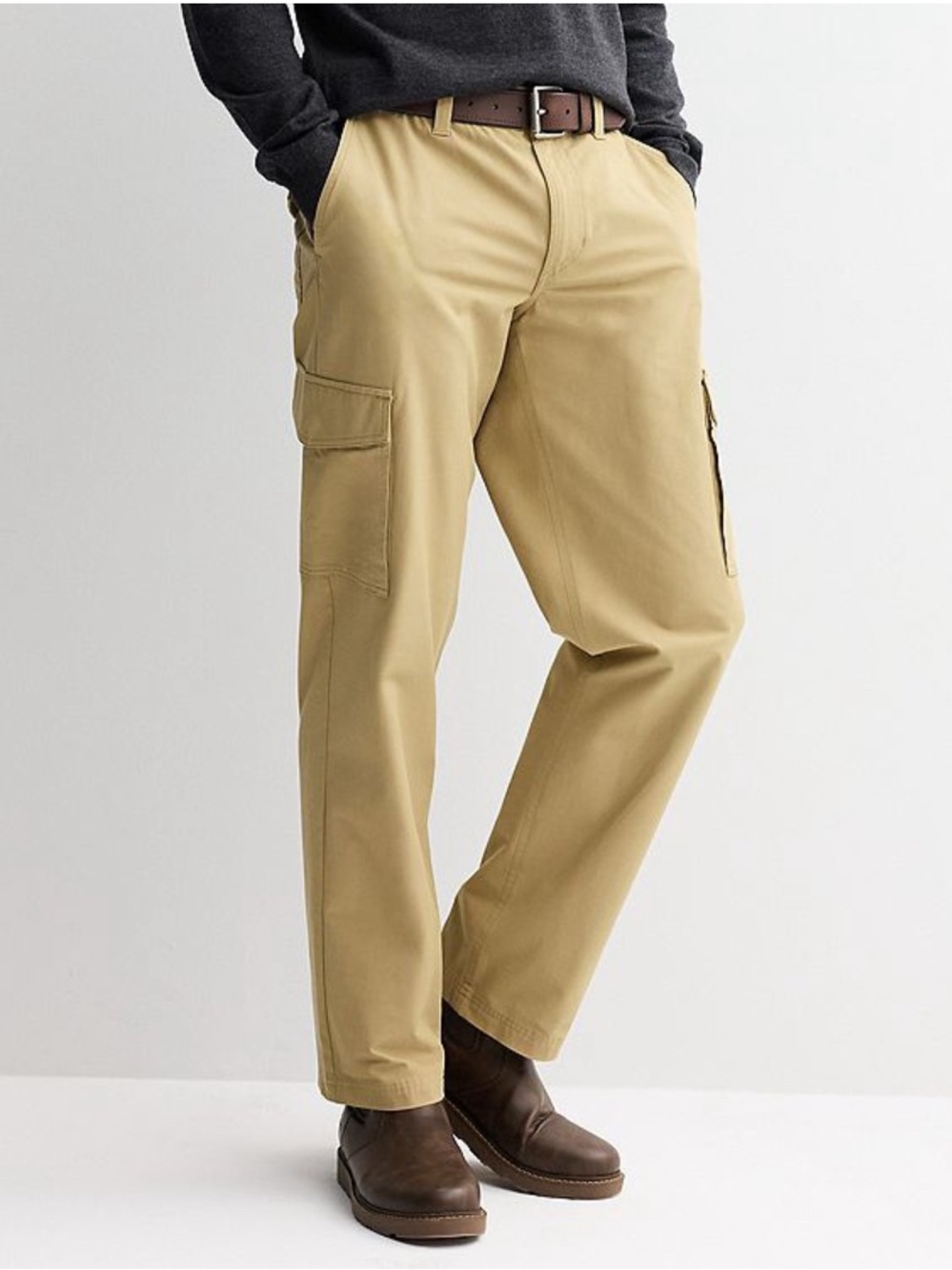 Sonoma Men's Khaki Cargo Pants Straight Fit size 34X30